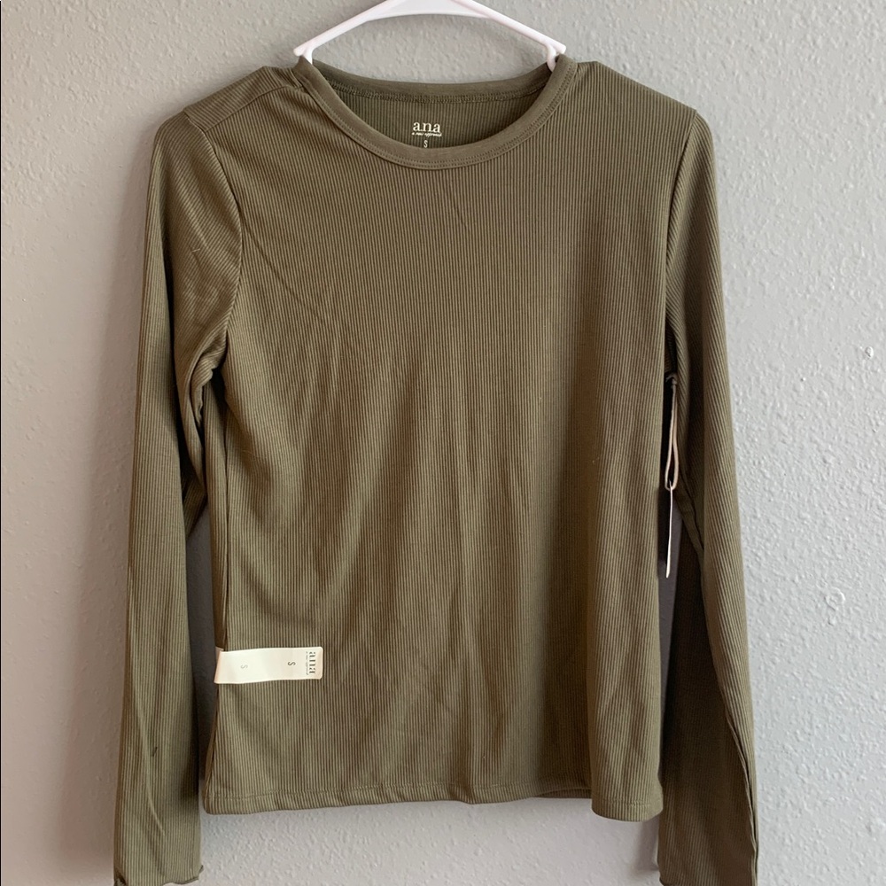 JCPenney Olive Green Ribbed Top